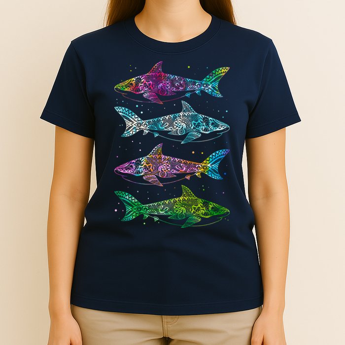 Tattoo Tie Dye Sharks T-Shirt