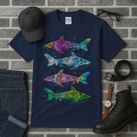 Tattoo Tie Dye Sharks Tall T-Shirt