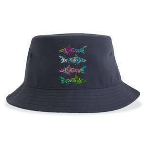 Tattoo Tie Dye Sharks Sustainable Bucket Hat