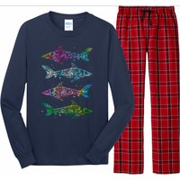 Tattoo Tie Dye Sharks Long Sleeve Pajama Set