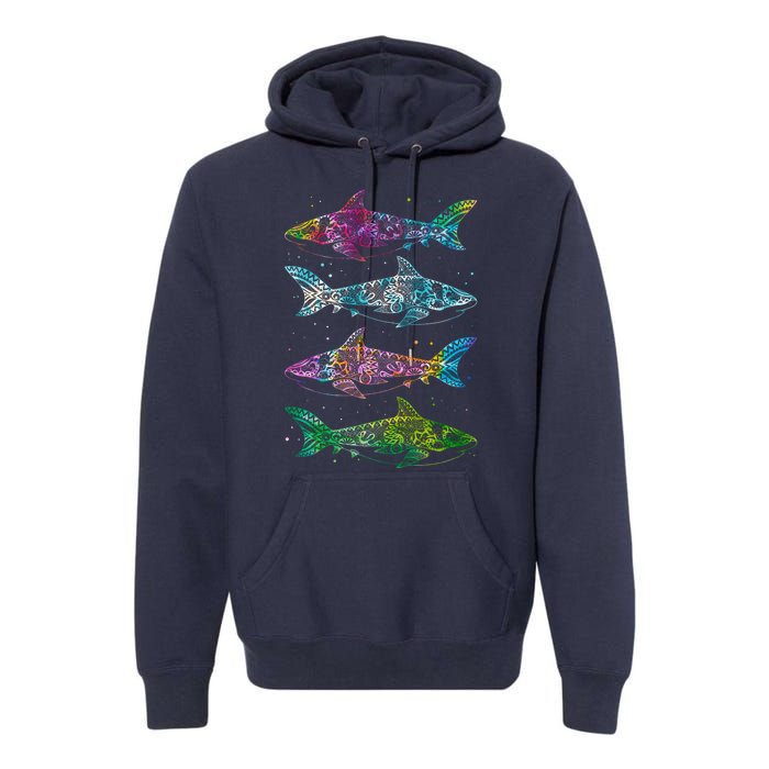 Tattoo Tie Dye Sharks Premium Hoodie