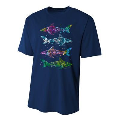 Tattoo Tie Dye Sharks Performance Sprint T-Shirt