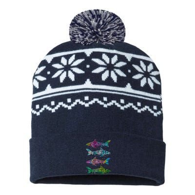 Tattoo Tie Dye Sharks USA-Made Snowflake Beanie