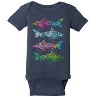 Tattoo Tie Dye Sharks Baby Bodysuit