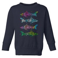 Tattoo Tie Dye Sharks Toddler Sweatshirt