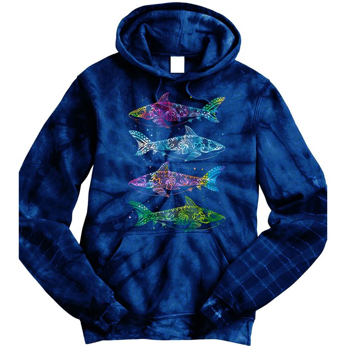 Tattoo Tie Dye Sharks Tie Dye Hoodie