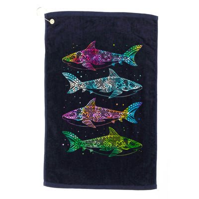 Tattoo Tie Dye Sharks Golf Towel