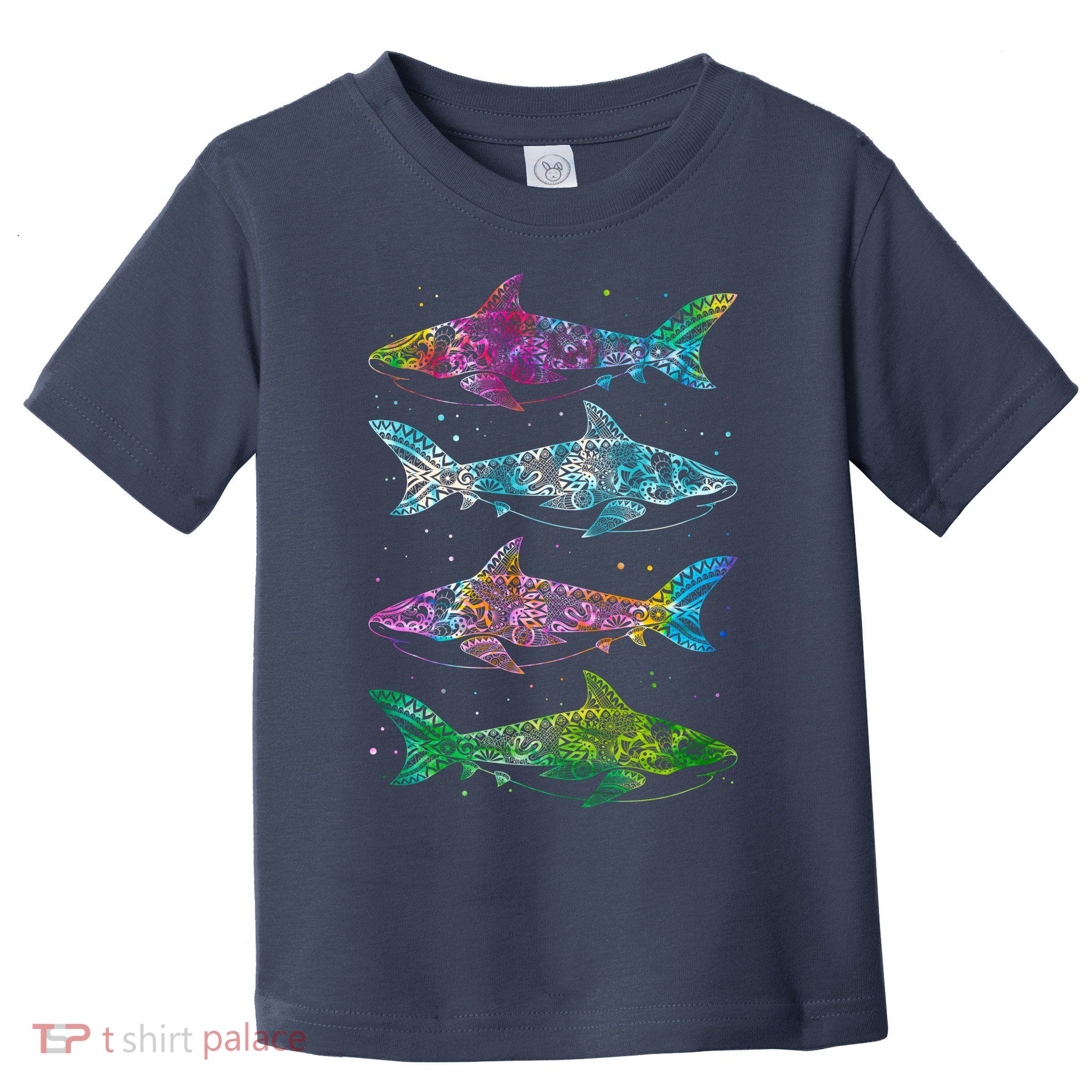 Tattoo Tie Dye Sharks Toddler T-Shirt