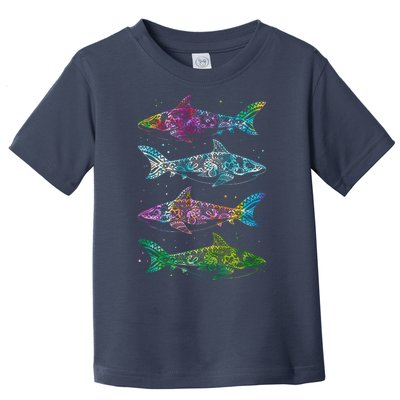 Tattoo Tie Dye Sharks Toddler T-Shirt