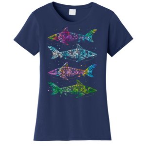 Tattoo Tie Dye Sharks Women's T-Shirt