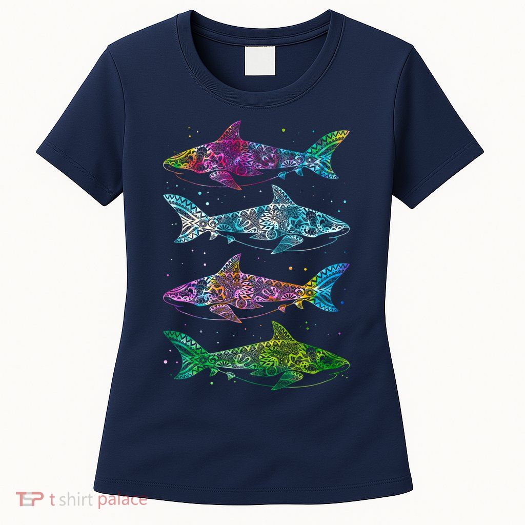 Tattoo Tie Dye Sharks Women's T-Shirt