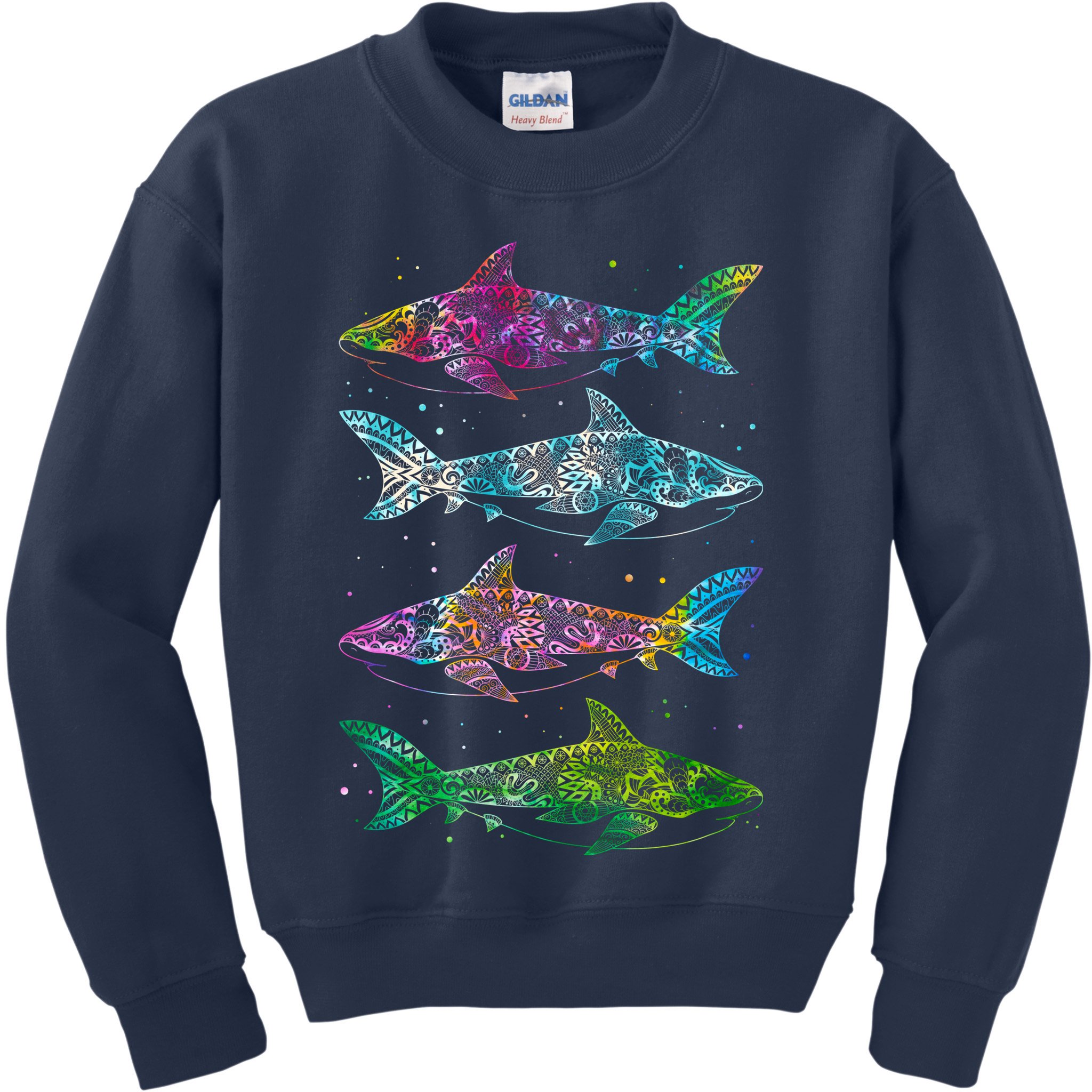 Tattoo Tie Dye Sharks Kids Sweatshirt