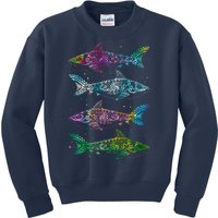 Tattoo Tie Dye Sharks Kids Sweatshirt