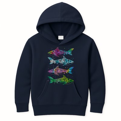Tattoo Tie Dye Sharks Kids Hoodie