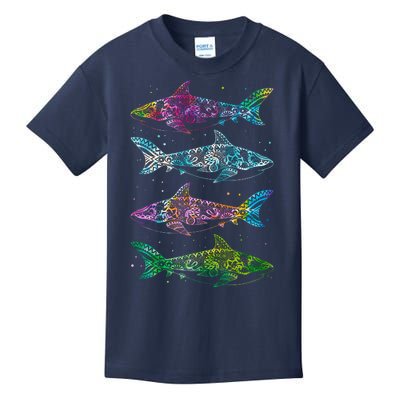 Tattoo Tie Dye Sharks Kids T-Shirt