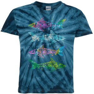 Tattoo Tie Dye Sharks Kids Tie-Dye T-Shirt