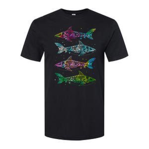 Tattoo Tie Dye Sharks Softstyle CVC T-Shirt