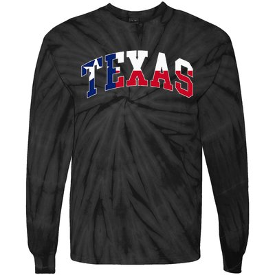 Texas Throwback Design Flag Of Texas Classic Tie-Dye Long Sleeve Shirt