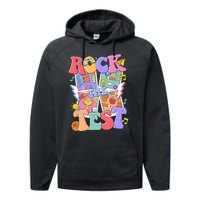 Teacher Test Day Rock The Test Performance Fleece Hoodie