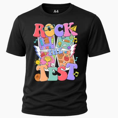 Teacher Test Day Rock The Test Cooling Performance Crew T-Shirt