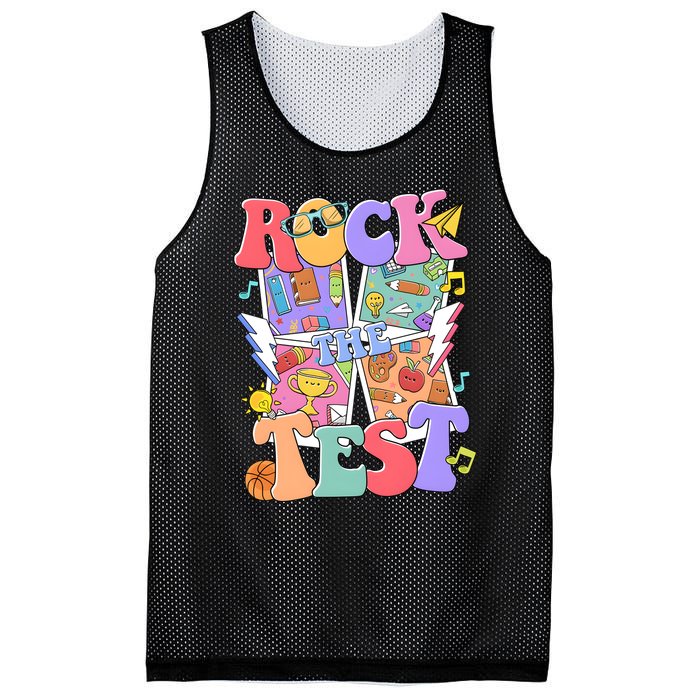 Teacher Test Day Rock The Test Mesh Reversible Basketball Jersey Tank