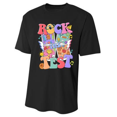 Teacher Test Day Rock The Test Performance Sprint T-Shirt