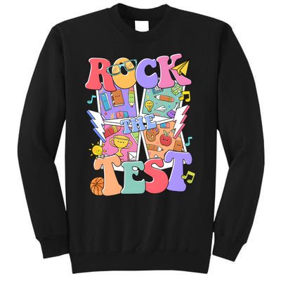 Teacher Test Day Rock The Test Tall Sweatshirt