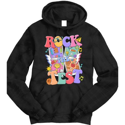 Teacher Test Day Rock The Test Tie Dye Hoodie