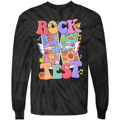 Teacher Test Day Rock The Test Tie-Dye Long Sleeve Shirt