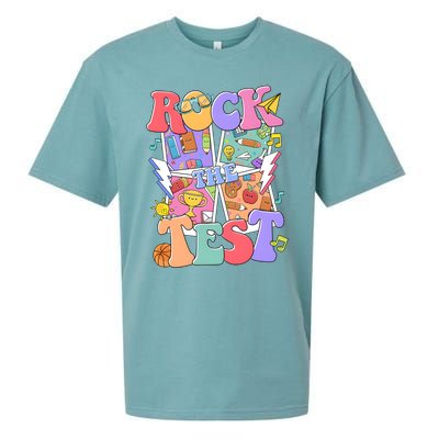 Teacher Test Day Rock The Test Sueded Cloud Jersey T-Shirt