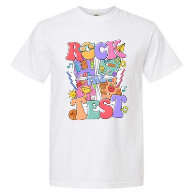 Teacher Test Day Rock The Test Garment-Dyed Heavyweight T-Shirt