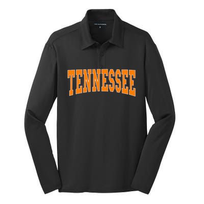 Tennessee Throwback Design Classic Silk Touch Performance Long Sleeve Polo