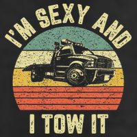 Tow Truck Driver Funny Towing Car Flat Bed Tow Truck 7 Panel Mesh Trucker Snapback Hat