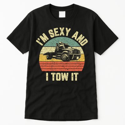 Tow Truck Driver Funny Towing Car Flat Bed Tow Truck Tall T-Shirt