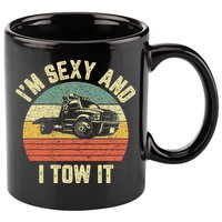 Tow Truck Driver Funny Towing Car Flat Bed Tow Truck 11oz C Handle Ceramic Mug