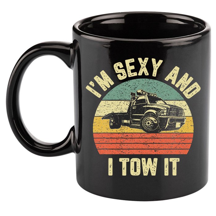 Tow Truck Driver Funny Towing Car Flat Bed Tow Truck 11oz C Handle Ceramic Mug