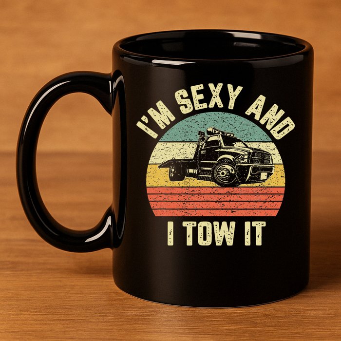Tow Truck Driver Funny Towing Car Flat Bed Tow Truck 11oz C Handle Ceramic Mug