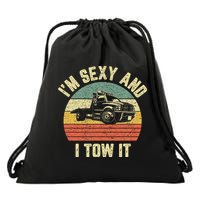 Tow Truck Driver Funny Towing Car Flat Bed Tow Truck Drawstring Bag
