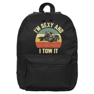 Tow Truck Driver Funny Towing Car Flat Bed Tow Truck 16 in Basic Backpack