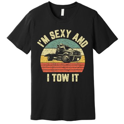 Tow Truck Driver Funny Towing Car Flat Bed Tow Truck Premium T-Shirt
