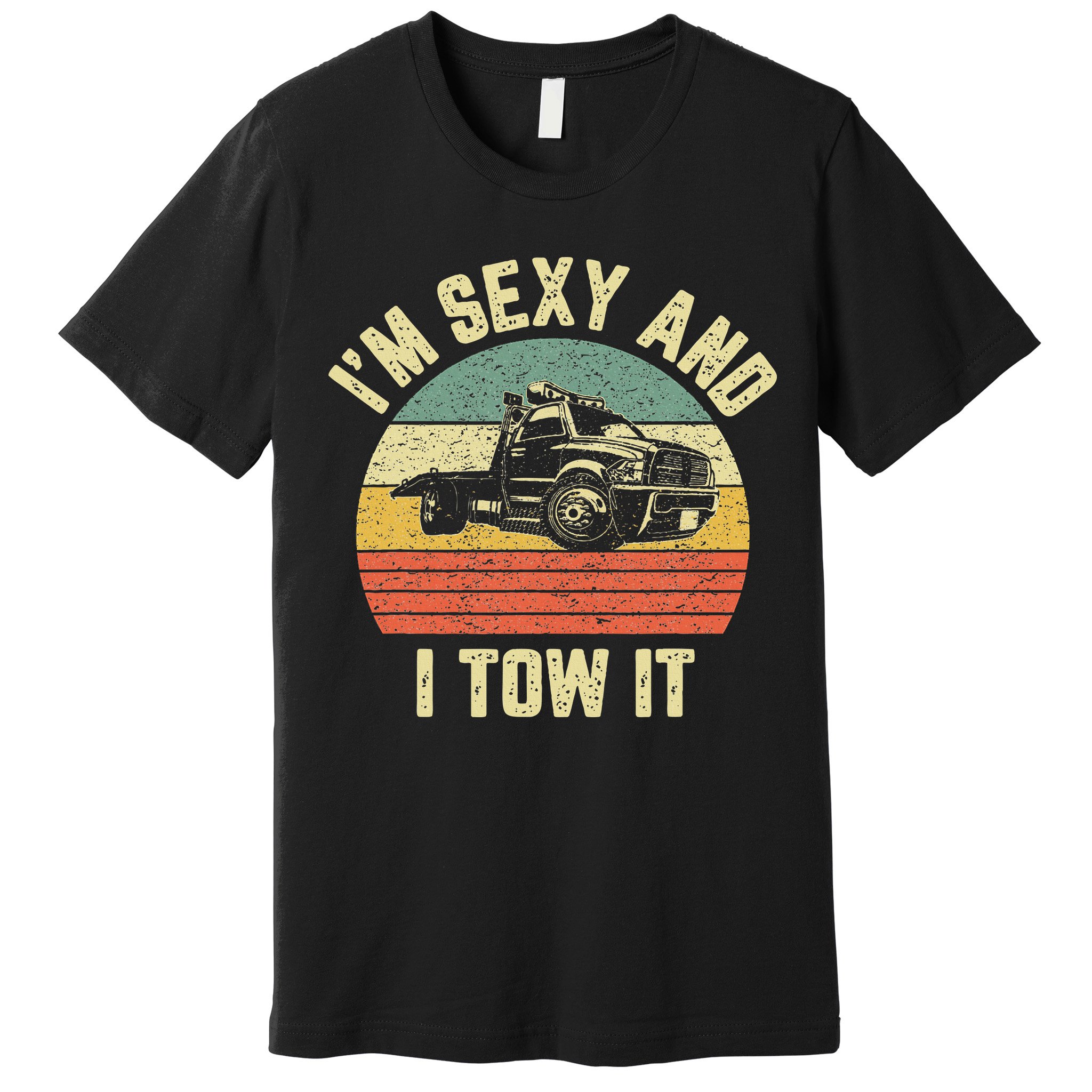 Tow Truck Driver Funny Towing Car Flat Bed Tow Truck Premium T-Shirt