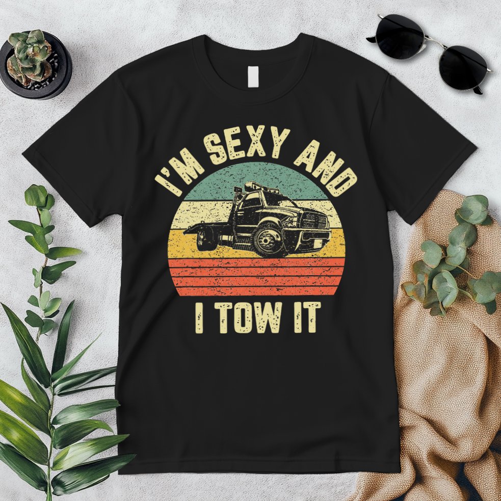 Tow Truck Driver Funny Towing Car Flat Bed Tow Truck Premium T-Shirt