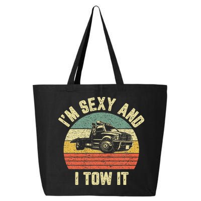 Tow Truck Driver Funny Towing Car Flat Bed Tow Truck 25L Jumbo Tote
