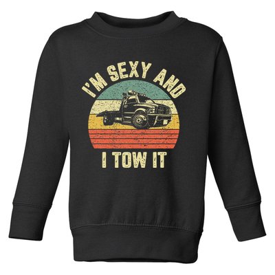 Tow Truck Driver Funny Towing Car Flat Bed Tow Truck Toddler Sweatshirt