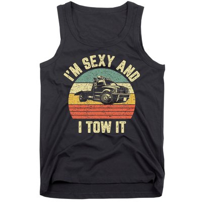 Tow Truck Driver Funny Towing Car Flat Bed Tow Truck Tank Top