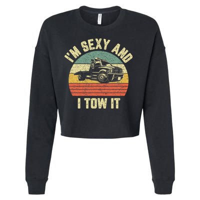 Tow Truck Driver Funny Towing Car Flat Bed Tow Truck Cropped Pullover Crew