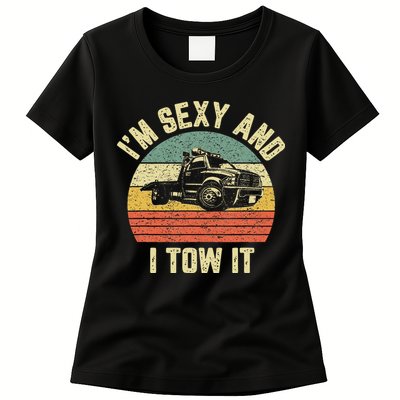 Tow Truck Driver Funny Towing Car Flat Bed Tow Truck Womens T-Shirt