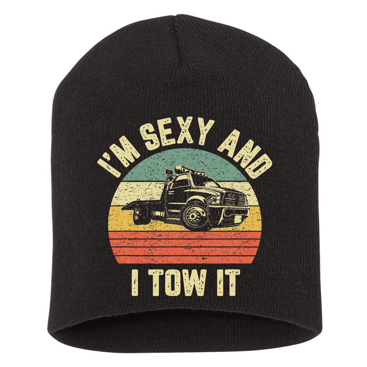 Tow Truck Driver Funny Towing Car Flat Bed Tow Truck Short Acrylic Beanie
