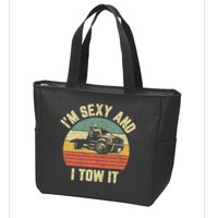 Tow Truck Driver Funny Towing Car Flat Bed Tow Truck Zip Tote Bag
