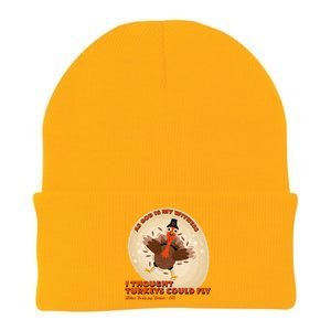 The Turkey Drop I Thought Turkeys Could Fly Thanksgiving Gift Knit Cap Winter Beanie